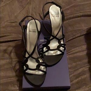 Stuart Weitzman Black Satin Heels